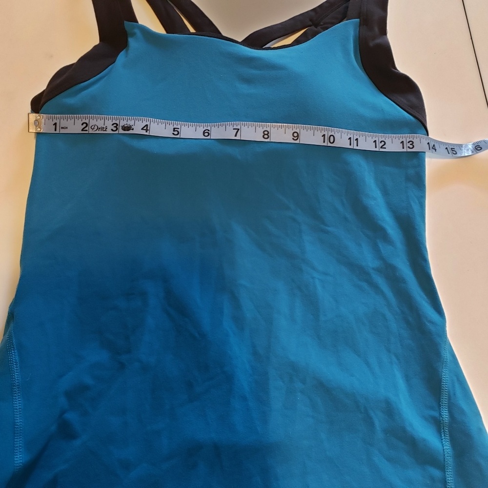 Lucy Criss Cross Back Blue Tank Top - Picture 3 of 7